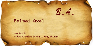 Balsai Axel névjegykártya
